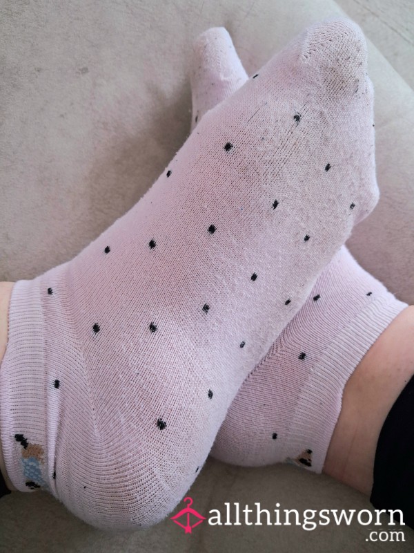Baby Pink Polkadot Doggie Housework Socks 🐕 💓