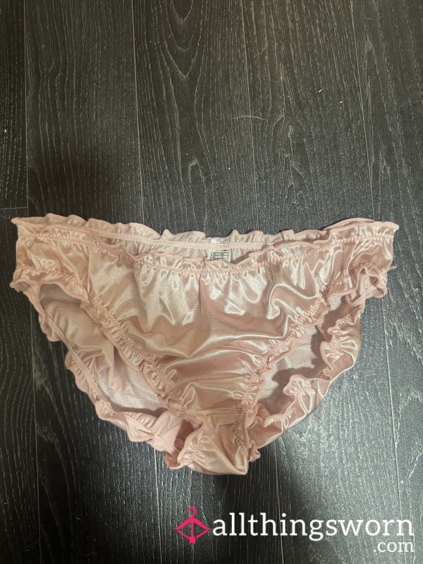 Baby Pink Satin/silk Fullback Briefs / Panties (24hr Wear)
