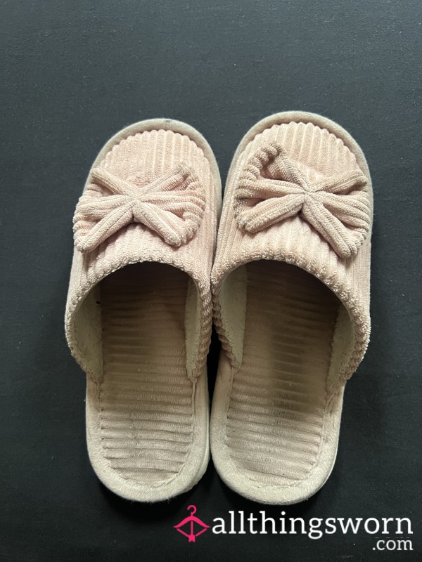 Baby Pink Slip On Slippers, Very Comfy And Warm  Worn Now For Around 3 Months, Size 7