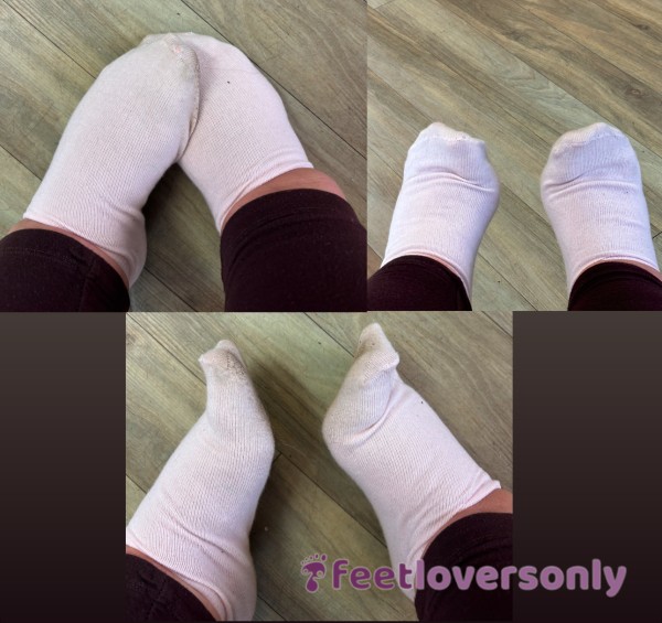 Baby Pink Worn Trainer Socks