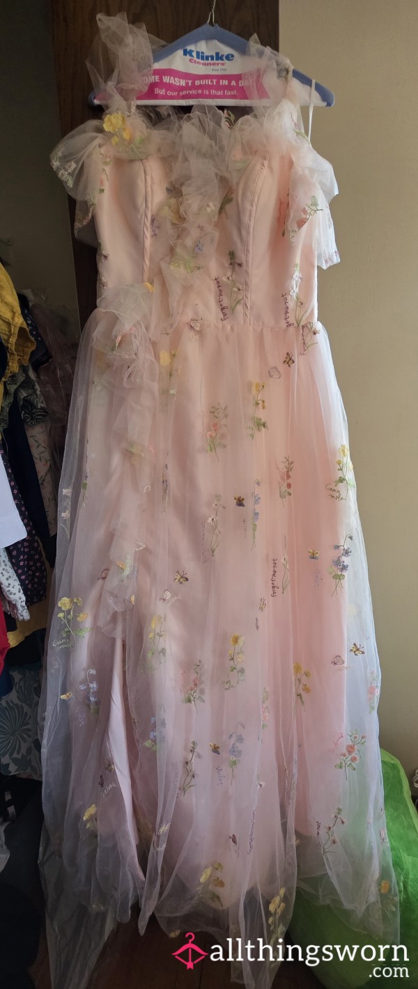 Baby Shower Pink Ball Gown With Hand Stitches Decoration 😍