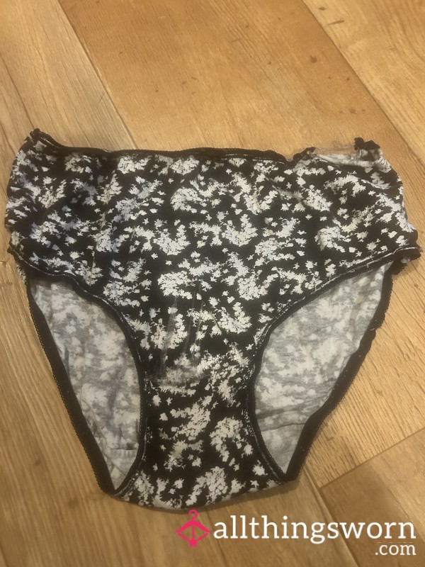 Very Well Worn Back And White Panties