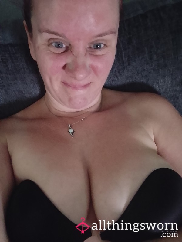 Backless Top Black Bra Not Sure What Size It Is Now Lol But It's Like A Nipple Cover On My 38DD