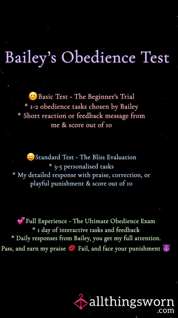 Bailey’s Obedience Test