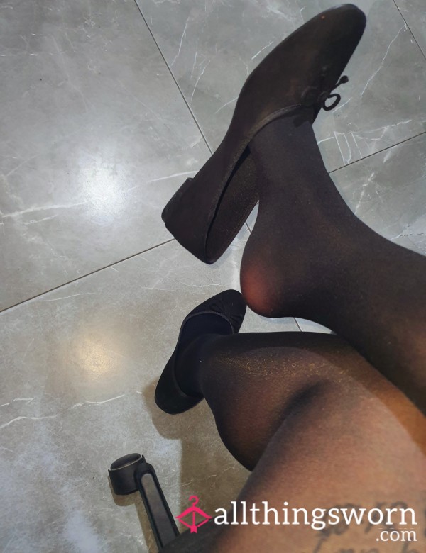 Ballerina Flats +60 Denier Pantyhose