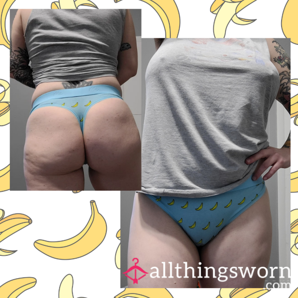 🍌 Banana Print Thongs: Worn & Shipped To Order