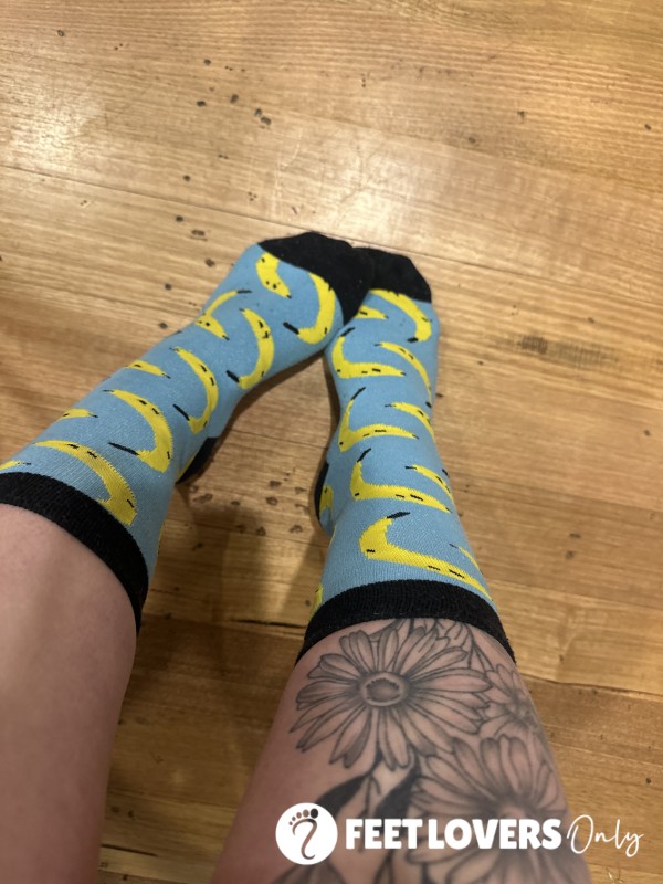 Banana Socks, Worn All Day Doing The Housework ❤️