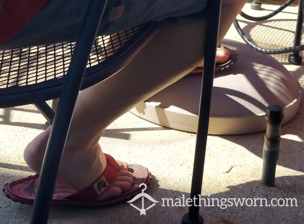 BAR PATIO & FLIP FLOPS - You Perving On My Feet?