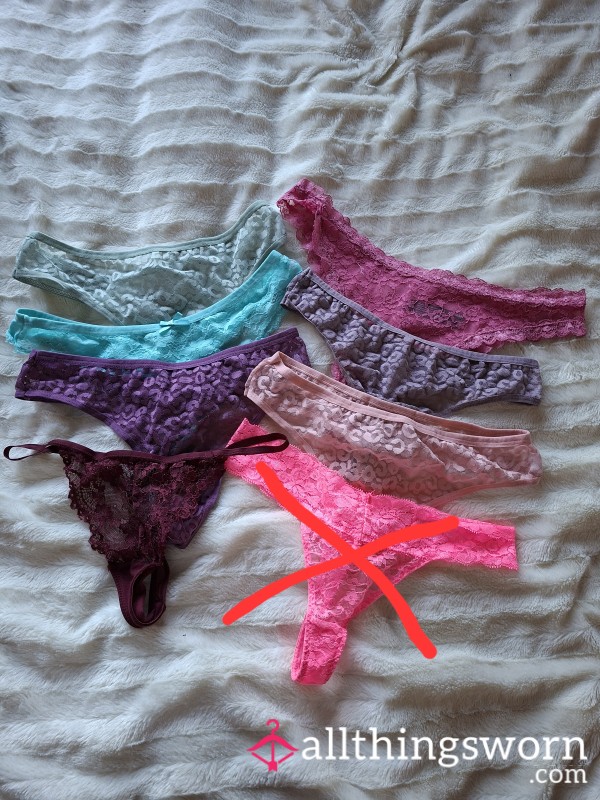 Barbie's Thongs With Lace Collorfull🥵🖤