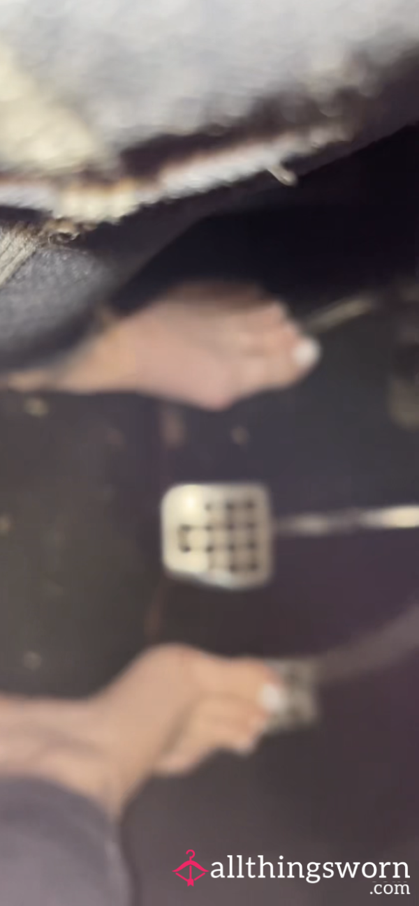 Bare Feet Driving, Revving, Peddle Pump And Talking