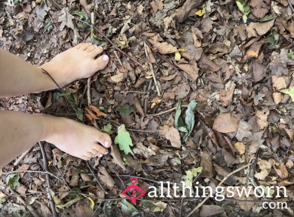 Barefoot Crunches 🍂… Satisfying Leaf & Stick Walking ASMR
