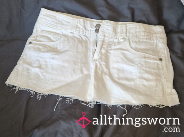 Barely-there White Denim Skirt - Could Be A Belt To Be Fair🤗🍑
