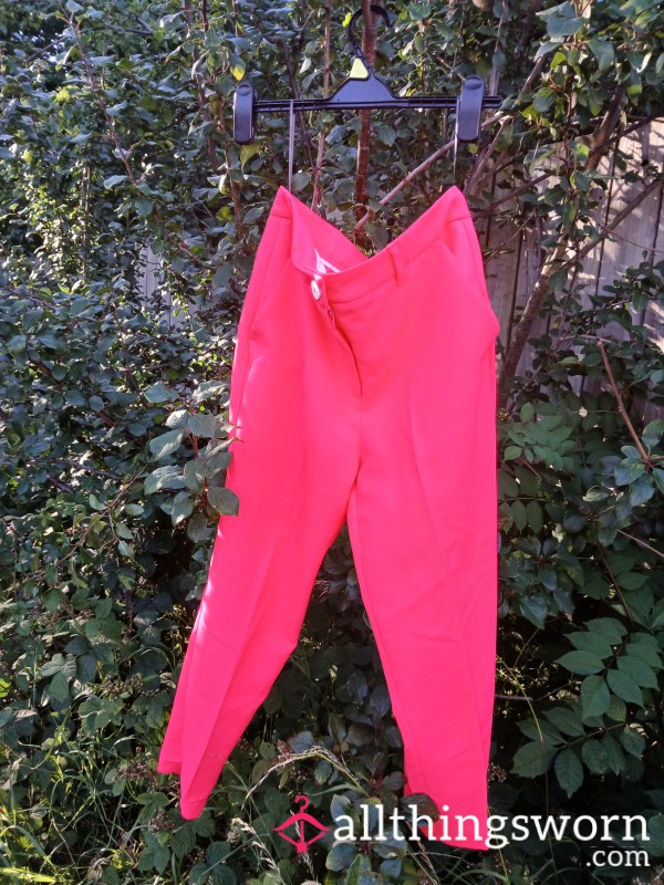 Barely Worn Neon Pink River Island Fitted Trousers - Size 10