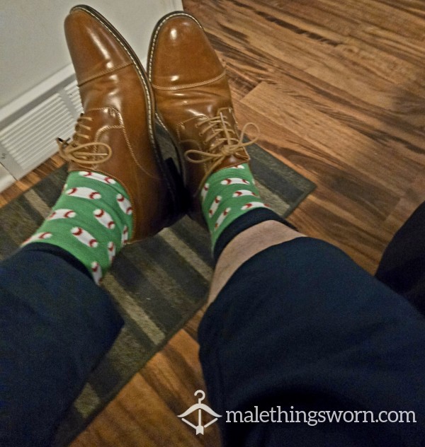 Baseball Patterned Dress Socks