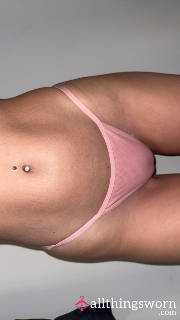 Basic Ribbed Pink G-string