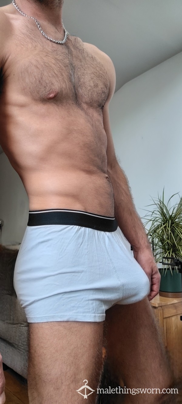 Basic Straight Boy Grey Boxers, Very Old Size Medium