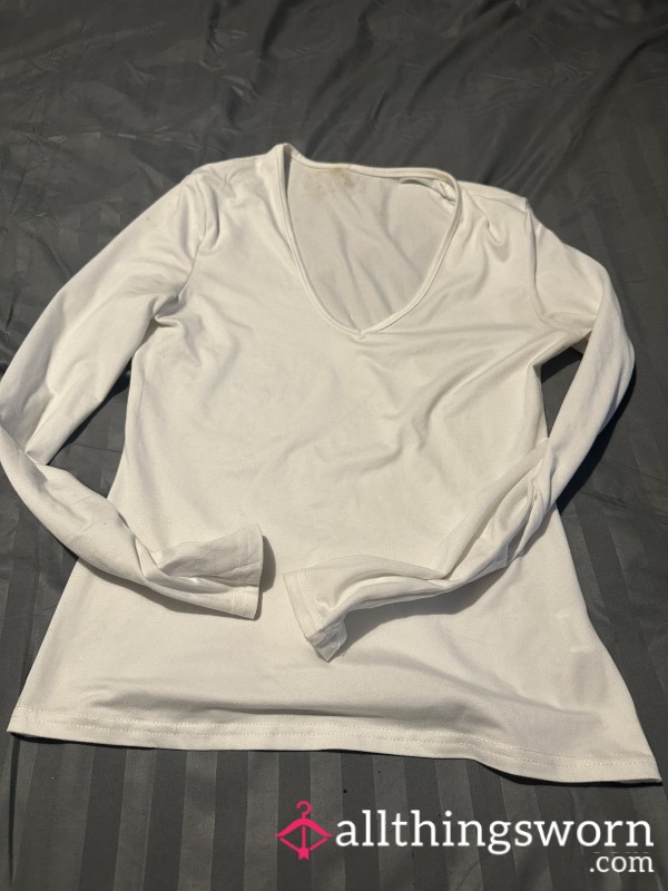 Basic Top Worn With C*m Stains