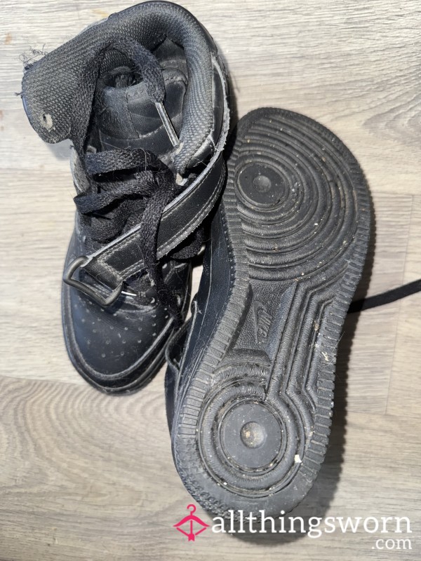BATTERED Black Nike Air Force High Top
