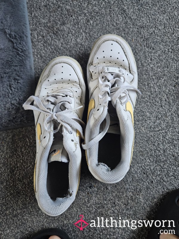 Battered Nike White Trainers