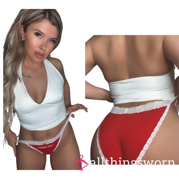 BBQ Baddie ❤️ Cheeky Cotton + Lace Bikini Trim 🥵