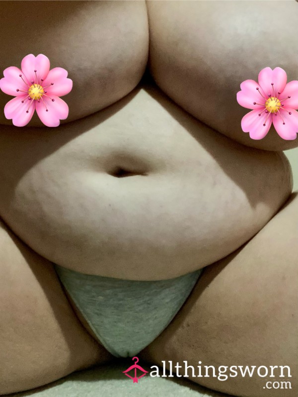 BBW C*m Sl*t Grey Cotton Thong