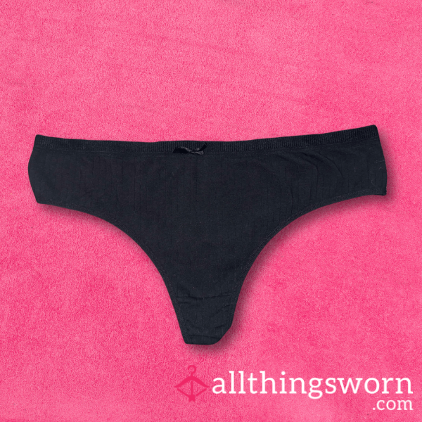 BBW Black Cotton Thong