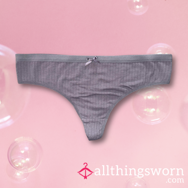 BBW Grey Cotton Thong