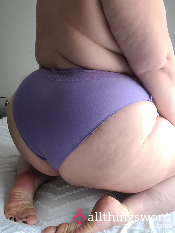 BBW Purple Cotton Lacey Fullback 💜