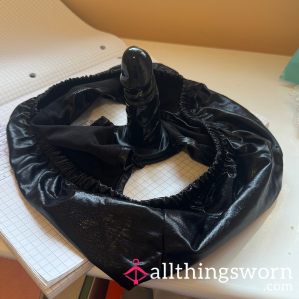 BDSM Leather-Like Thong With Built-In Bu*t Plug🤤😈
