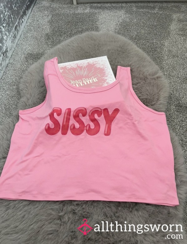 Be A Good Girl!! 🎀🩷👛🦩💖 The Perfect Crop Top Humiliating SISSY Spring Tank Top. Size 20 XL For My Princess Sl*ts