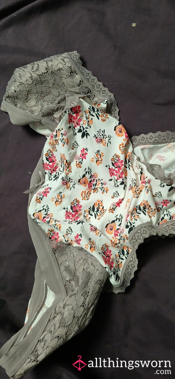 Be My 1st Freshly Worn Flowery And Lace Panties