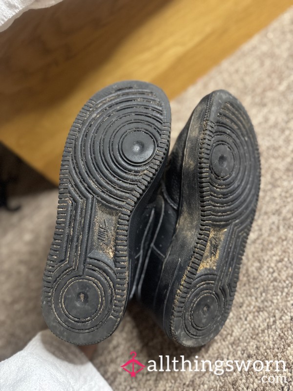 Beaten Up Black Air Force Sneakers