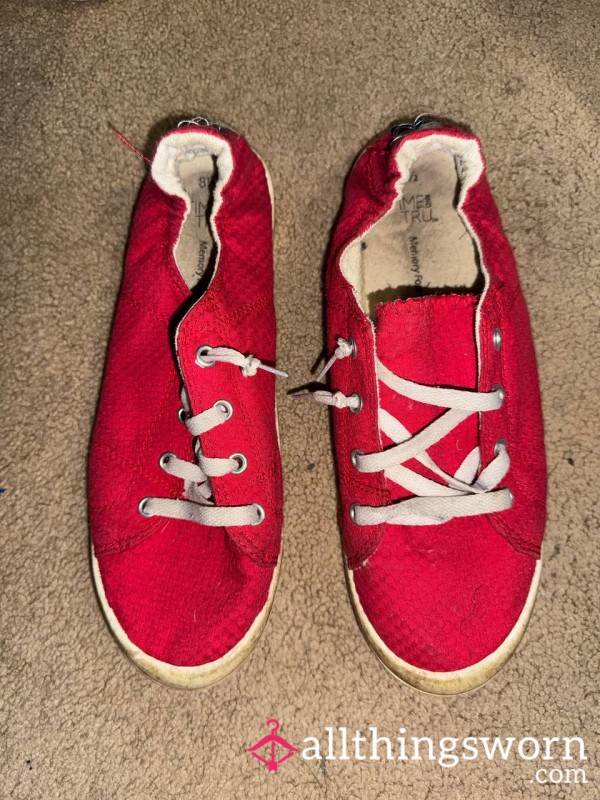 Beaten Up Red Sneakers