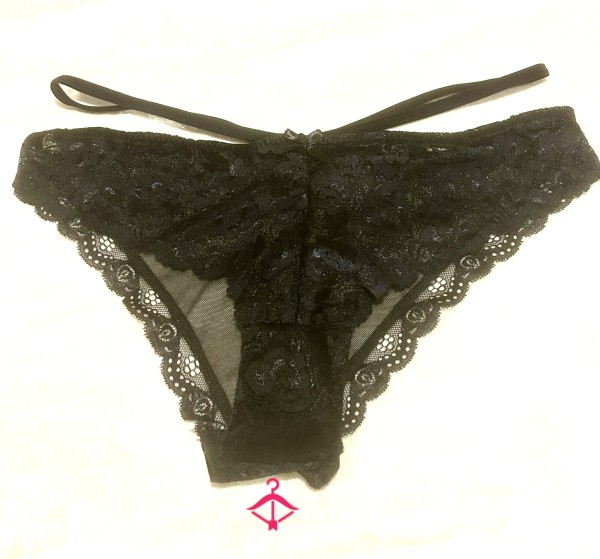 Beautiful Black, Lacy, S**y Panties With Playful Straps 😈