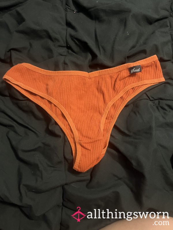 Beautiful Brown Orange Bikini Style Panties That Hug My A** Just Right