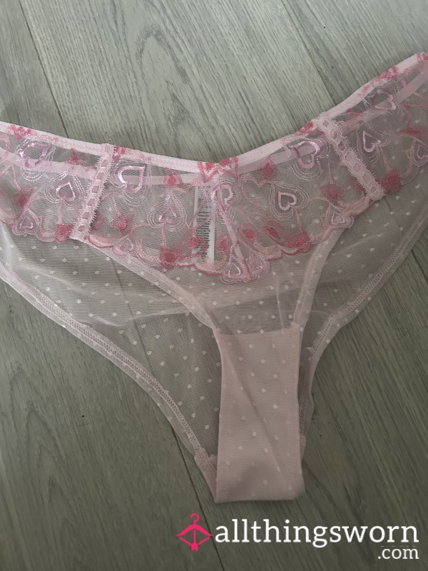 Beautiful Hearts Panties.will Be Worn With My Scent Wrapped In Them