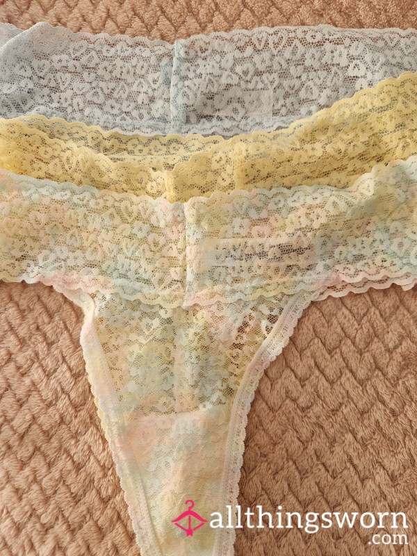 Beautiful Pastel Hearts Thongs