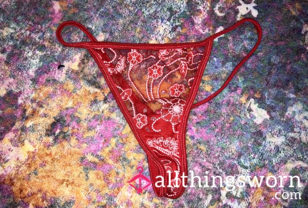 Beautiful Red Lace G String Vintage