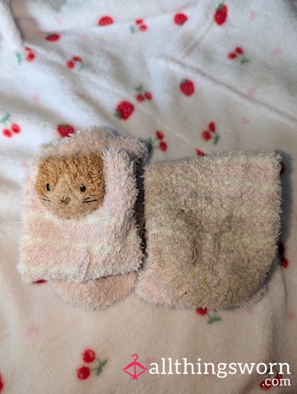 Cute Fluffy Teddy Bear Socks 🐻🧸