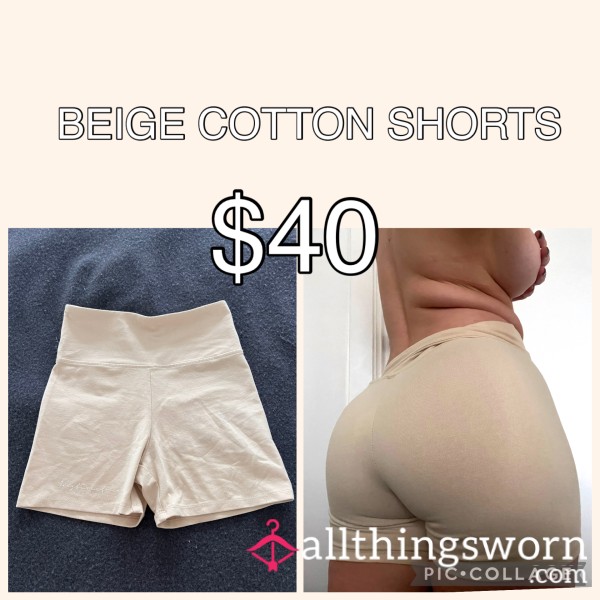 BEIGE COTTON SHORTS