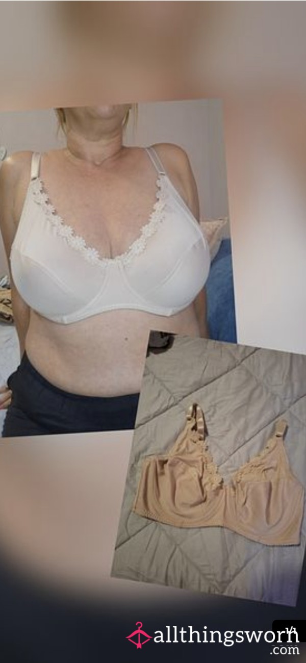 Beige Flower Bra