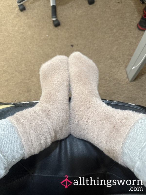 Beige Fluffy Socks