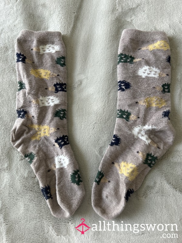 Beige Hedgehog Socks
