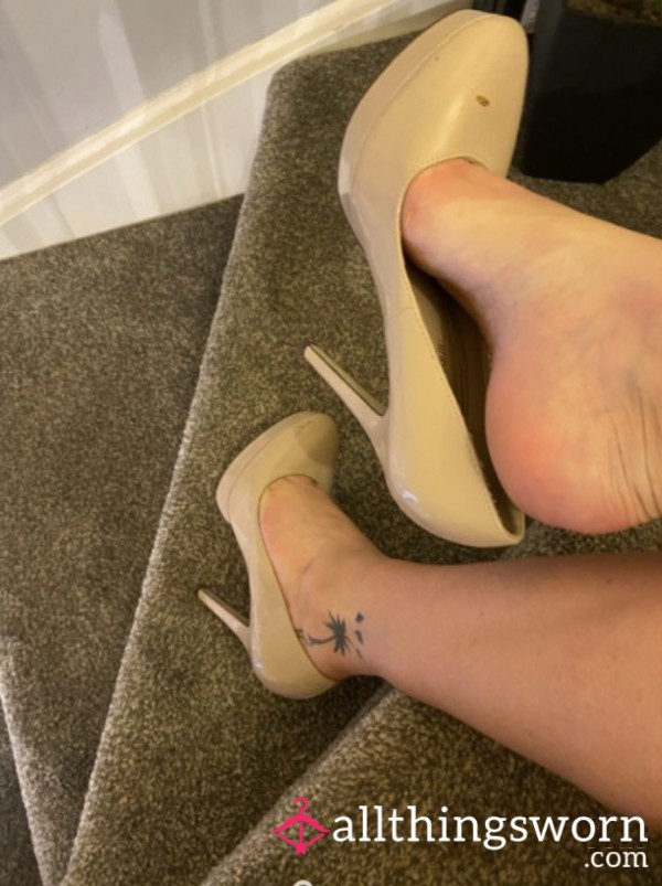 🔥🔥 Beige High Size 5 Bedroom Heels .. Great For F**king In  🔥🔥