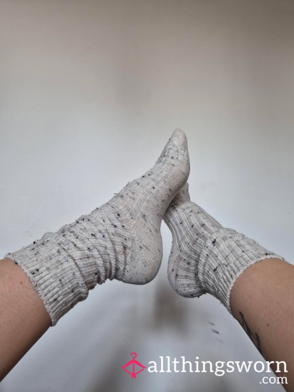 Beige Knitted Woolly Socks 💕