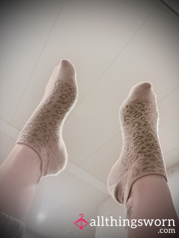 Beige Leopard Print Socks