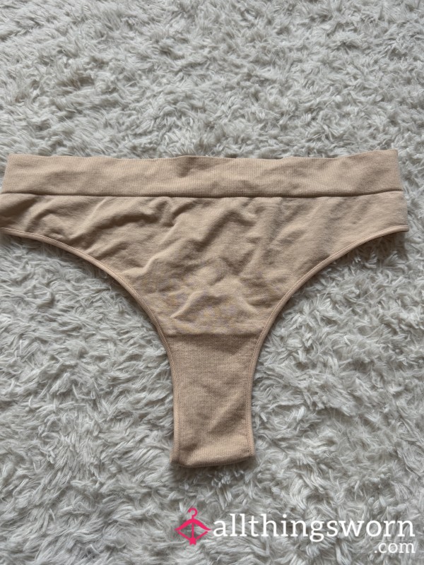 Beige Nylon Thong - Size XL