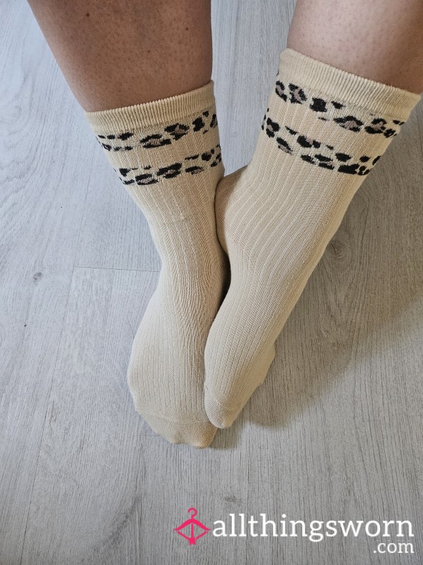 Beige Panther Socks