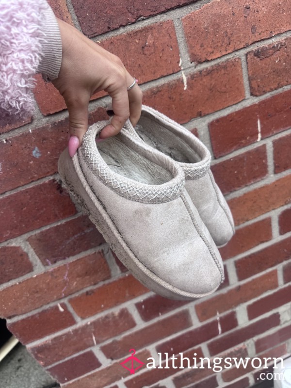 Beige Platform Slippers 🤎