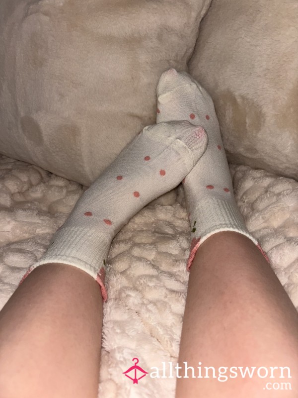 Beige Socks With Polkadots